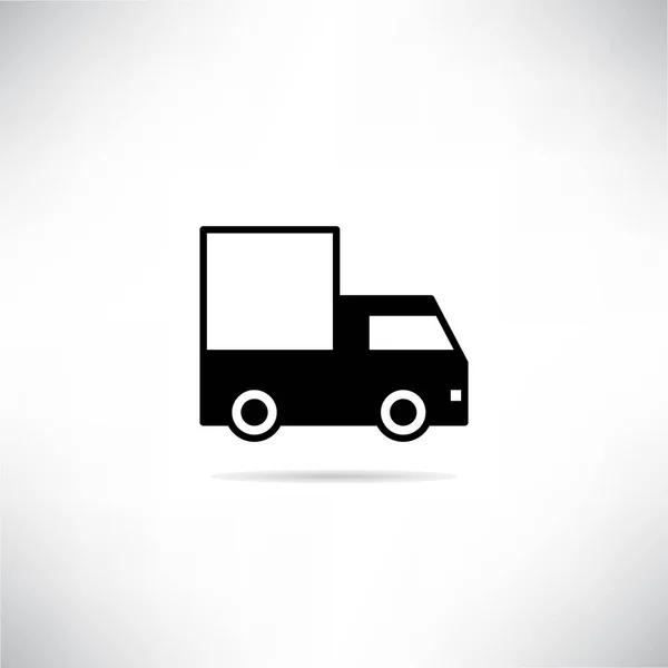 Camion Icône Ombre Portée Sur Fond Gris — Image vectorielle