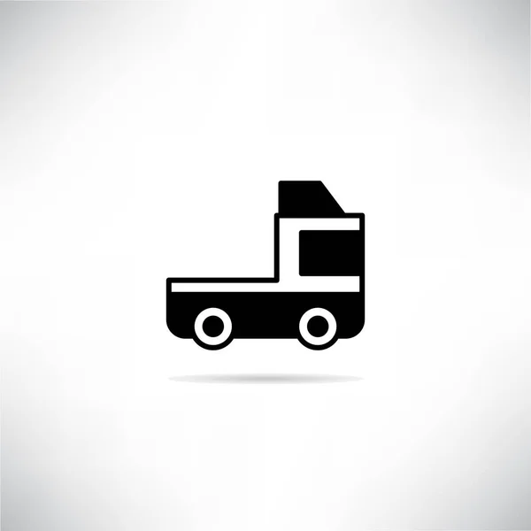 Camion Icône Ombre Portée Sur Fond Gris — Image vectorielle