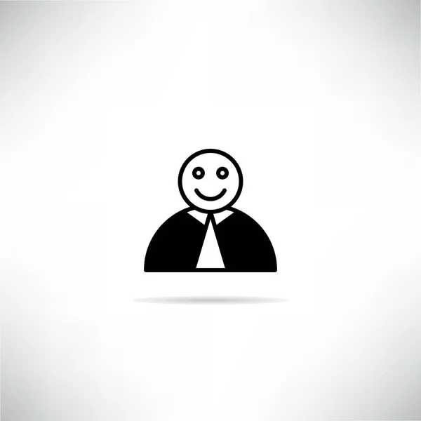 笑顔マネージャーアイコンベクトルイラストグレーの背景 — ストックベクタ
