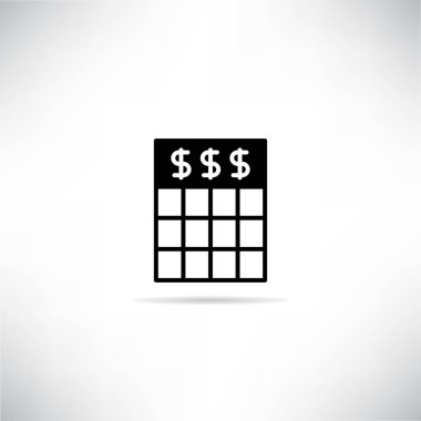 Gri arkaplanda hesap makinesi simgesi vektör çizimi