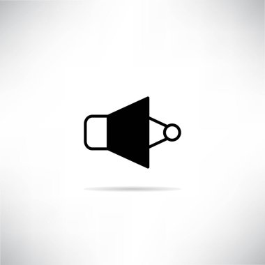 Düşen gölge vektör illüstrasyonlu hoparlör simgesi