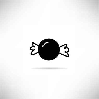 Düşen gölge vektör illüstrasyonlu şeker simgesi