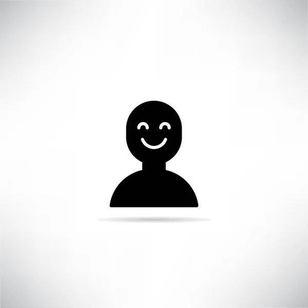 Sourire Icône Avatar Avec Illustration Vectorielle Ombre Portée — Image vectorielle