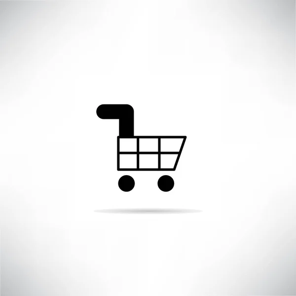 Icono Del Carrito Compras Con Ilustración Vector Sombra Gota — Vector de stock