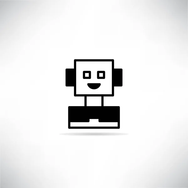 Icono Del Robot Con Sombra Sobre Fondo Blanco — Vector de stock