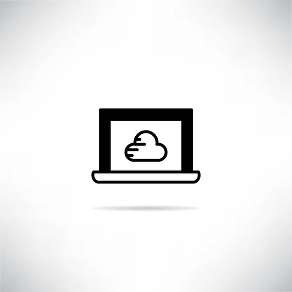 Cloud Computing Ikoně Notebooku — Stockový vektor