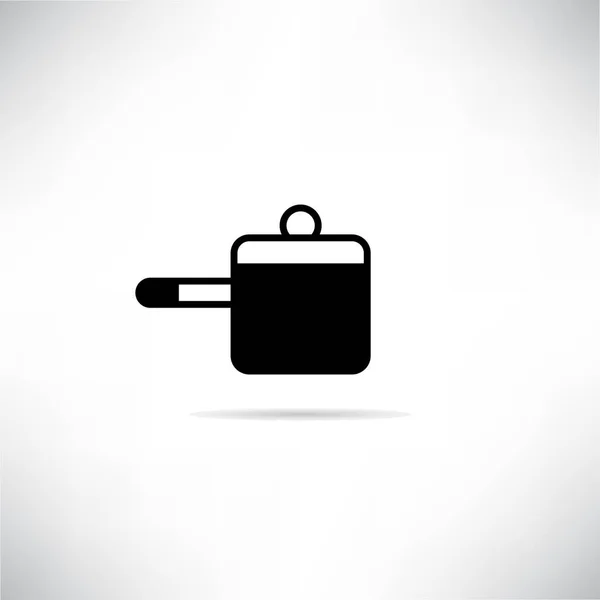 Μαγείρεμα Εικονίδιο Κατσαρόλα Σκιά Λευκό Φόντο — Διανυσματικό Αρχείο