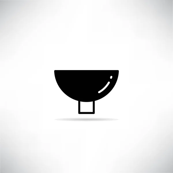 Essen Schüssel Symbol Mit Schlagschatten Vektor Illustration — Stockvektor
