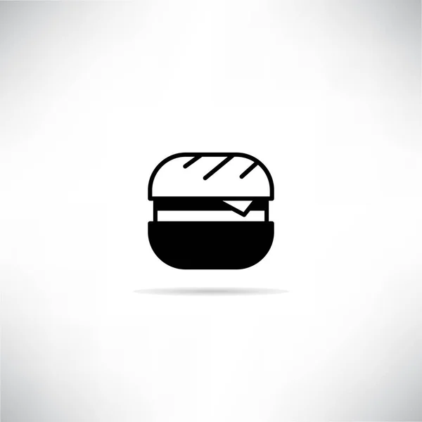 Icono Hamburguesa Con Ilustración Del Vector Sombra Gota — Archivo Imágenes Vectoriales