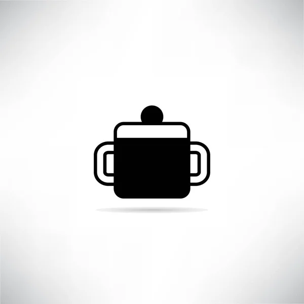 Icône Pot Avec Ombre Sur Fond Blanc — Image vectorielle