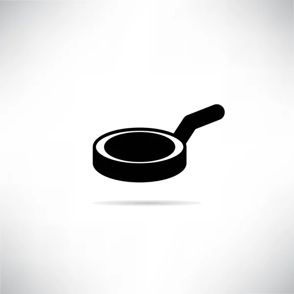 Icono Sartén Cocina Con Ilustración Vector Sombra Gota — Vector de stock
