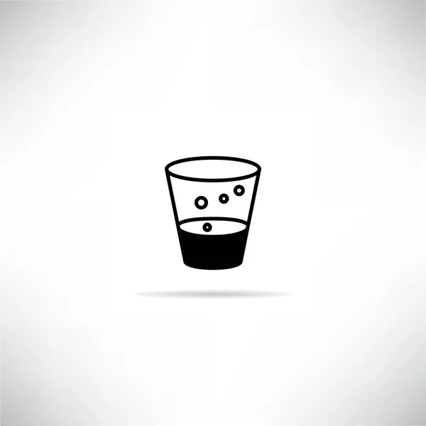 Icona Vetro Soda Con Illustrazione Vettoriale Ombra Goccia — Vettoriale Stock