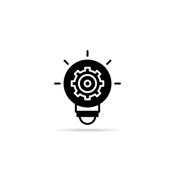 Light Bulb Cog Icon Vector Illustration — Stock Vector