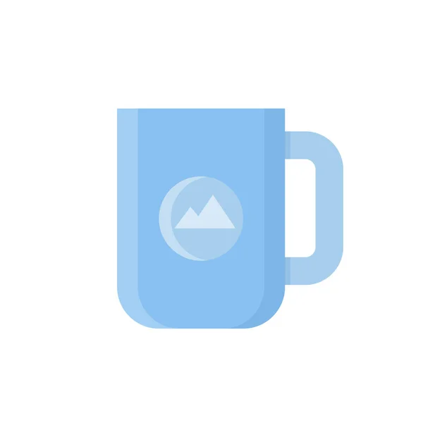 Taza Taza Agua Con Marca Etiqueta Icono Vector — Archivo Imágenes Vectoriales