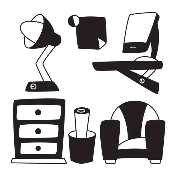 Muebles Decoración Del Hogar — Vector de stock