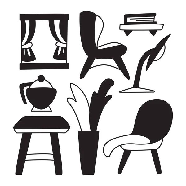 家具和家居装饰 — 图库矢量图片