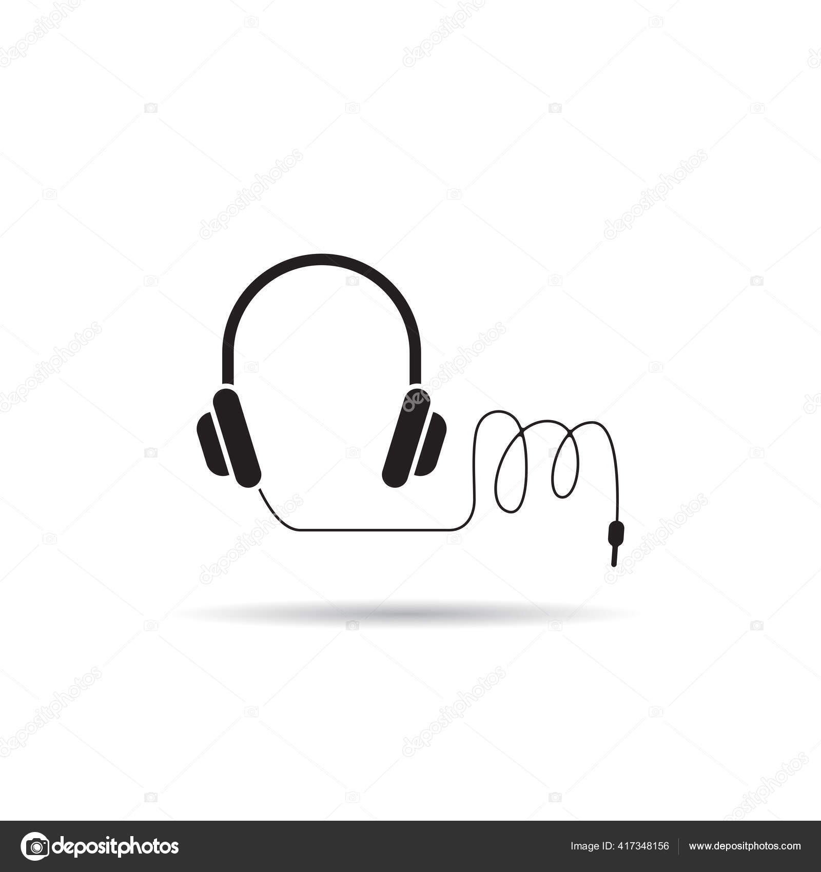 Headphone Cable Vector White Background Stock Vector by ©loopang 417348156