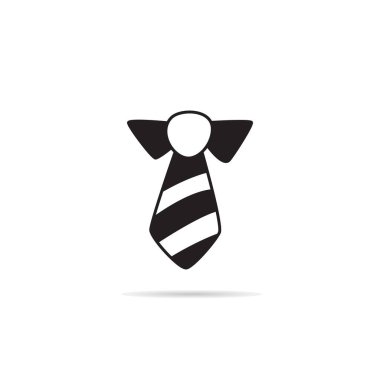 beyaz arkaplan vektöründe kravat simgesi