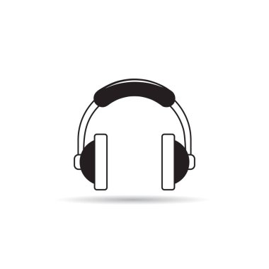 Beyaz arkaplanda kulaklık simgesi vektörü