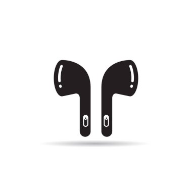 Beyaz arkaplanda kulaklık simgesi vektörü
