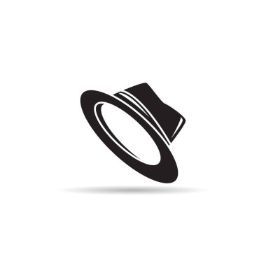 kovboy şapkası simgesi siluet vektörü