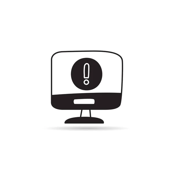Fehlersymbol Auf Desktop Symbol Auf Weißem Hintergrundvektor — Stockvektor