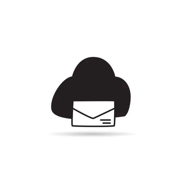 Icona Cloud Mail Sfondo Bianco Vettoriale — Vettoriale Stock
