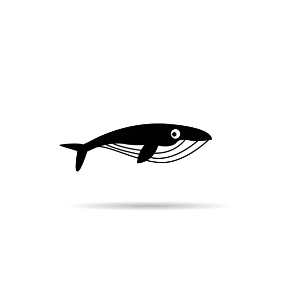 Whale Icon White Background Vector — Stock Vector