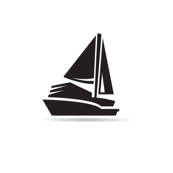 Sailboat Icon Vector White Background — Stock Vector
