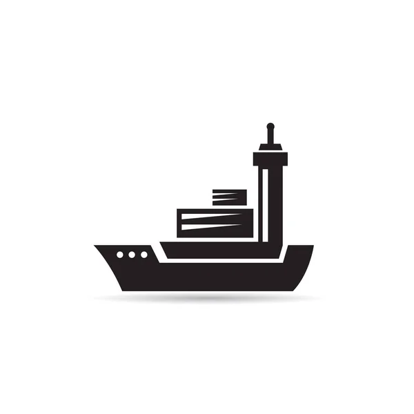 Schip Schip Pictogram Vector Witte Achtergrond — Stockvector