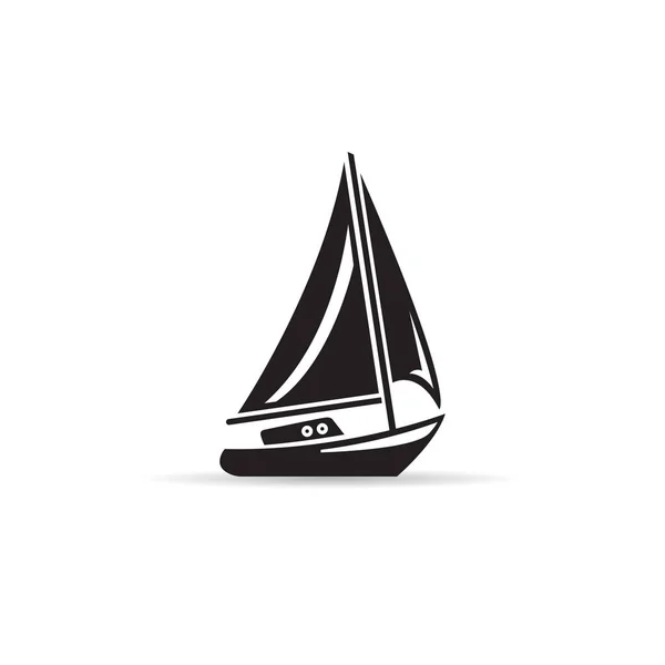 白い背景に帆船アイコンベクトル — ストックベクタ