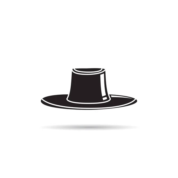 Vaquero Sombrero Icono Silueta Vector — Vector de stock