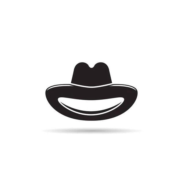 Cowboy Hat Icon Silhouette Vector — Stock Vector