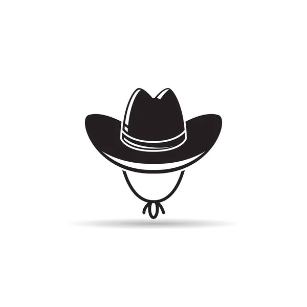 Cowboy Cappello Icona Silhouette Vettore — Vettoriale Stock