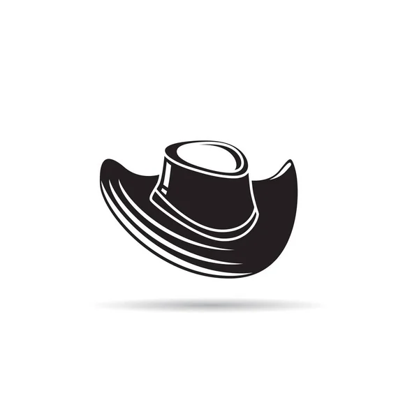 Chapeau Cow Boy Icône Silhouette Vecteur — Image vectorielle