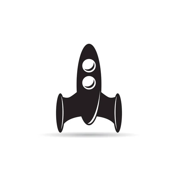 Nave Espacial Cohete Icono Vector Ilustración — Vector de stock