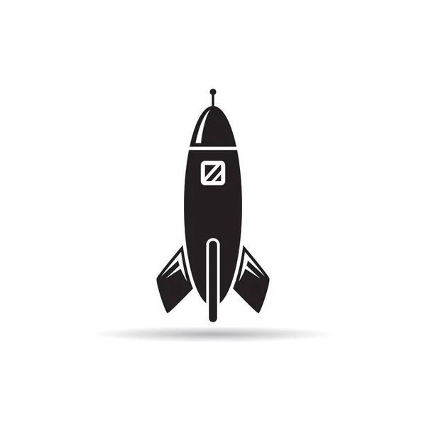 Nave Espacial Cohete Icono Vector Ilustración — Vector de stock