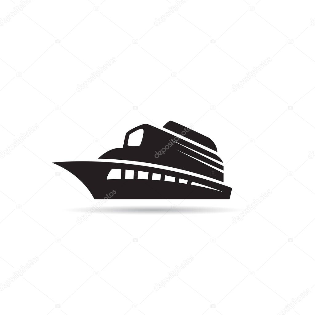 luxury private motor yacht icon vector on white background