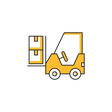 forklift sarı tema vektör illüstrasyonu