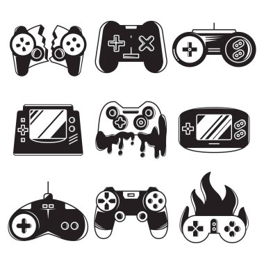 gamepad ve joy stick vektörü seti