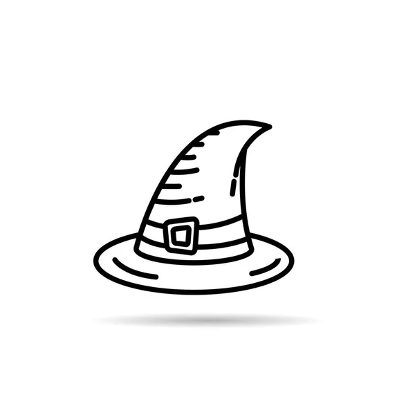 Wizard Hoed Pictogram Lijn Vector Illustratie — Stockvector