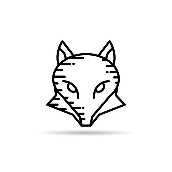 Fuchskopf Oder Wolf Icon Line Vektor Illustration — Stockvektor