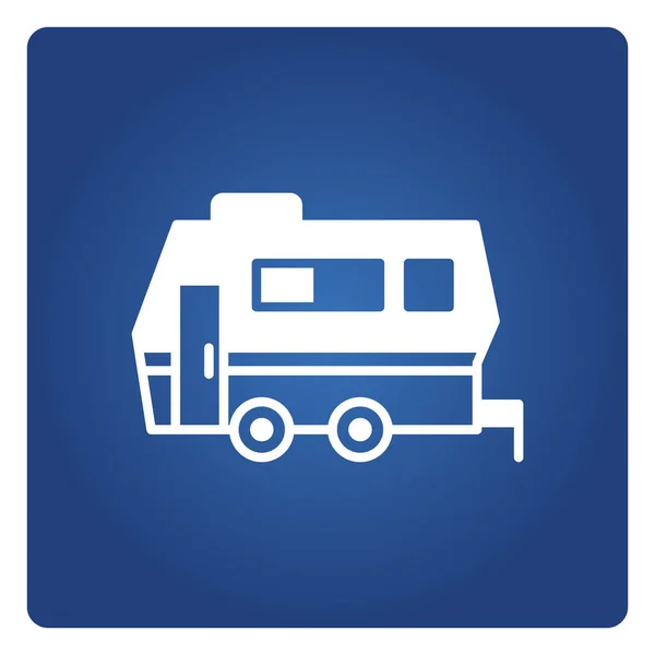 Car Motorhome Icon Blue Background — Stock Vector