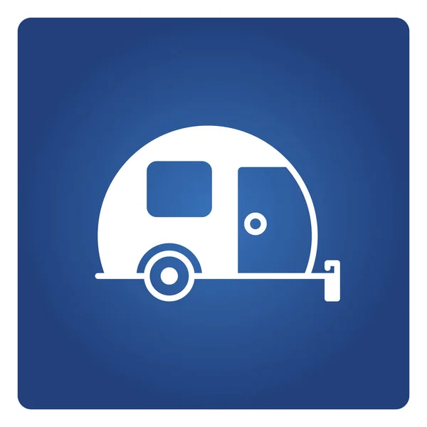 Car Motorhome Icon Blue Background — Stock Vector