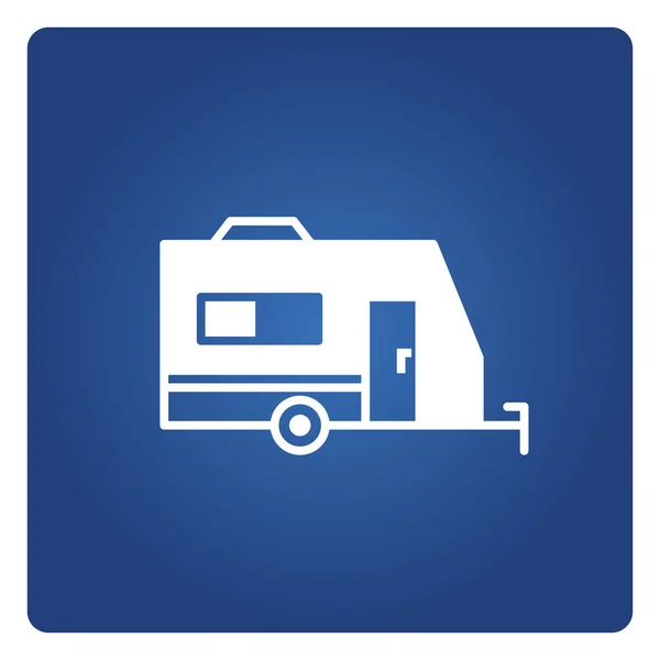 Wohnmobil Wohnmobil Symbol Auf Blauem Hintergrund — Stockvektor