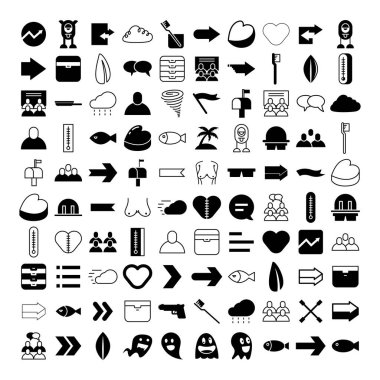 Simge vektör resimleme büyük kolaj seti