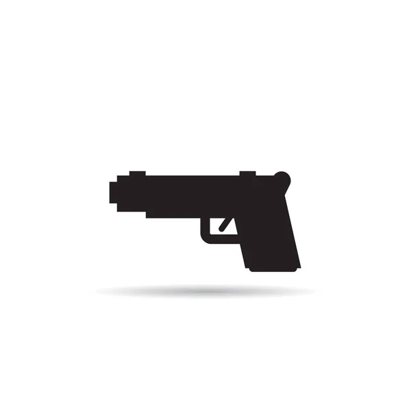 Ikona Pistole Bílém Pozadí — Stockový vektor