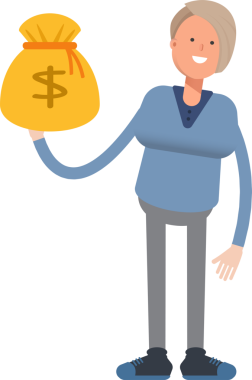 Kadın Karakteri Dolar Çuvalı Tutuyor