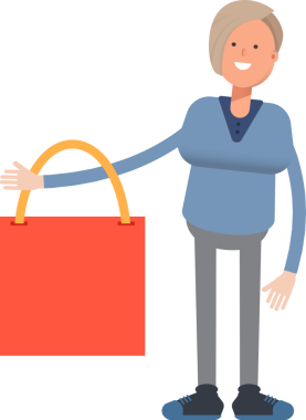 Kadın Karakteri Alışveriş Çantası