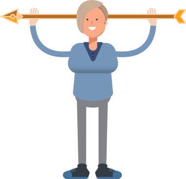 Kadın Karakter Tutucu Ok Çizimi